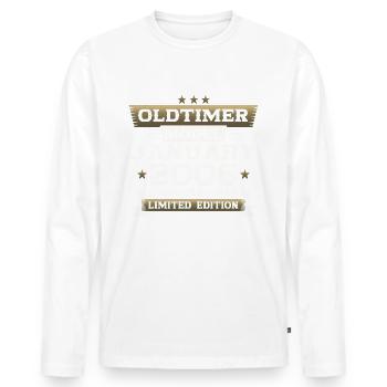 18e anniversaire voiture classique janvier 2006 - T-shirt manches longues Premium bio Homme - blanc - Devant - Nico (187cm)