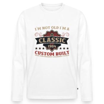 40th Birthday Man Vintage May Vintage 1984 - Men's Premium Organic Long Sleeve Shirt - white - Front - Nico (187cm)