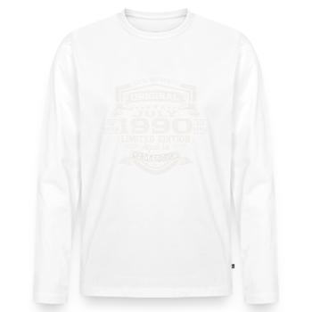 33rd Birthday Man Original July Vintage 1990 - Men's Premium Organic Long Sleeve Shirt - white - Front - Nico (187cm)