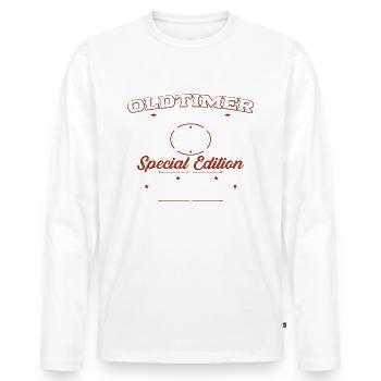 54. Geburtstag Oldtimer Dezember Jahrgang 1969 - Männer Premium Bio Langarmshirt - Weiß - Vorne - Nico (187cm)