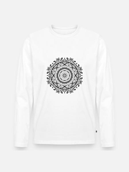 Mandala Classique No.1 - T-shirt manches longues Premium bio Homme - blanc