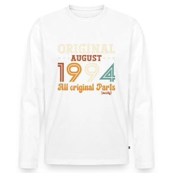 30th Birthday Original August 1994 Vintage 1994 - Men's Premium Organic Long Sleeve Shirt - white - Front - Nico (187cm)