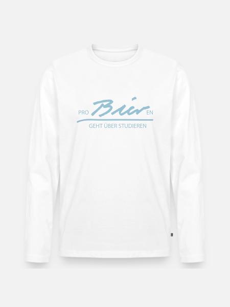 Probieren geht über studieren - Männer Premium Bio Langarmshirt - Weiß