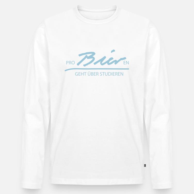 Probieren geht über studieren - Männer Premium Bio Langarmshirt - Weiß