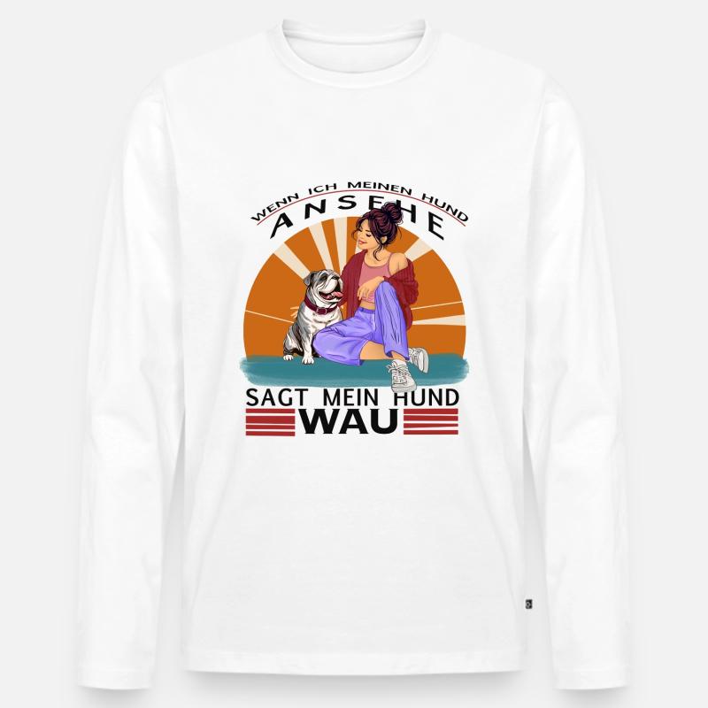 ProllyMax sagt: Wau Wow - Männer Premium Bio Langarmshirt - Weiß