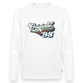 Original '98 - Men's Premium Organic Long Sleeve Shirt - white - Front - Nico (187cm)