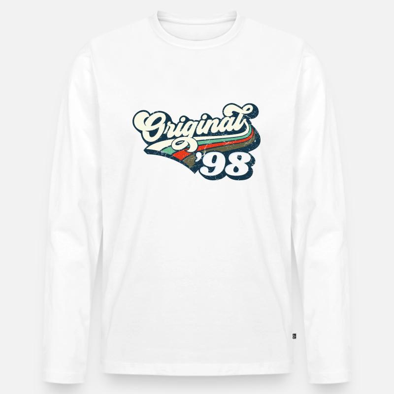 Original `98 - Männer Premium Bio Langarmshirt - Weiß