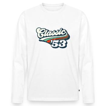 Classique '53 - T-shirt manches longues Premium bio Homme - blanc - Devant - Nico (187cm)