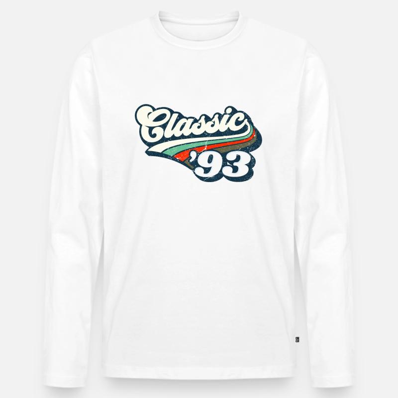 Classic `93 - Männer Premium Bio Langarmshirt - Weiß