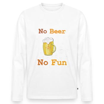 No Beer no Fun - Männer Premium Bio Langarmshirt - Weiß - Vorne - Nico (187cm)