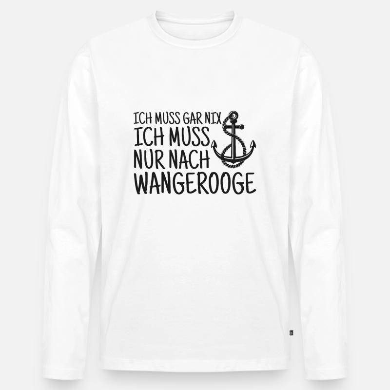 Wangerooge Nordsee - Männer Premium Bio Langarmshirt - Weiß