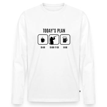 Kaffee Tontauben Bier Wurfscheiben Schiessen - Männer Premium Bio Langarmshirt - Weiß - Vorne - Nico (187cm)