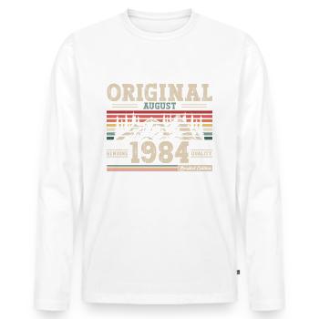 40ème Anniversaire Original Août 1984 Millésime 1984 - T-shirt manches longues Premium bio Homme - blanc - Devant - Nico (187cm)