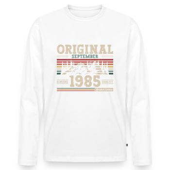 39th Birthday Vintage September 1985 Vintage 85 - Men's Premium Organic Long Sleeve Shirt - white - Front - Nico (187cm)