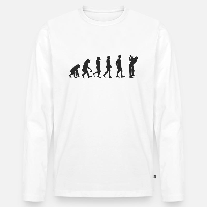 Evolution Golf - Männer Premium Bio Langarmshirt - Weiß