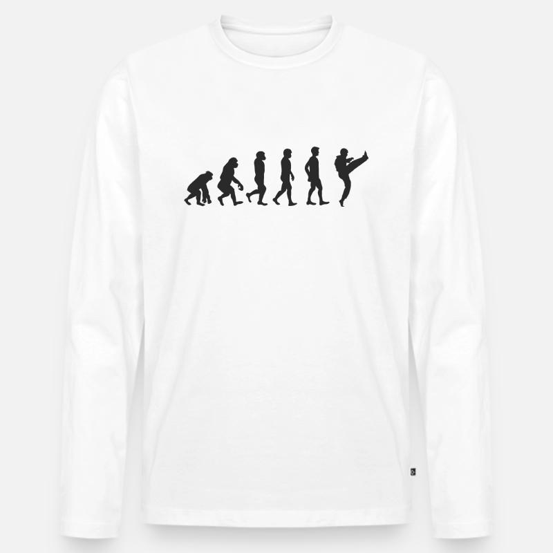 Evolution Karate - Männer Premium Bio Langarmshirt - Weiß