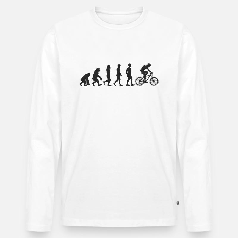Evolution Bicycle - Männer Premium Bio Langarmshirt - Weiß