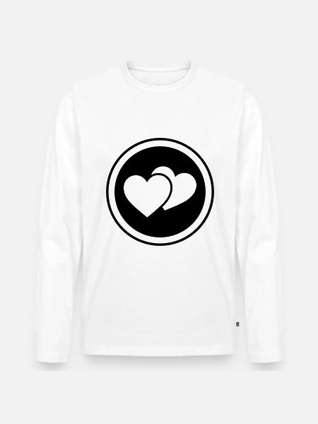 Heart Symbol - Men's Premium Organic Long Sleeve Shirt - white