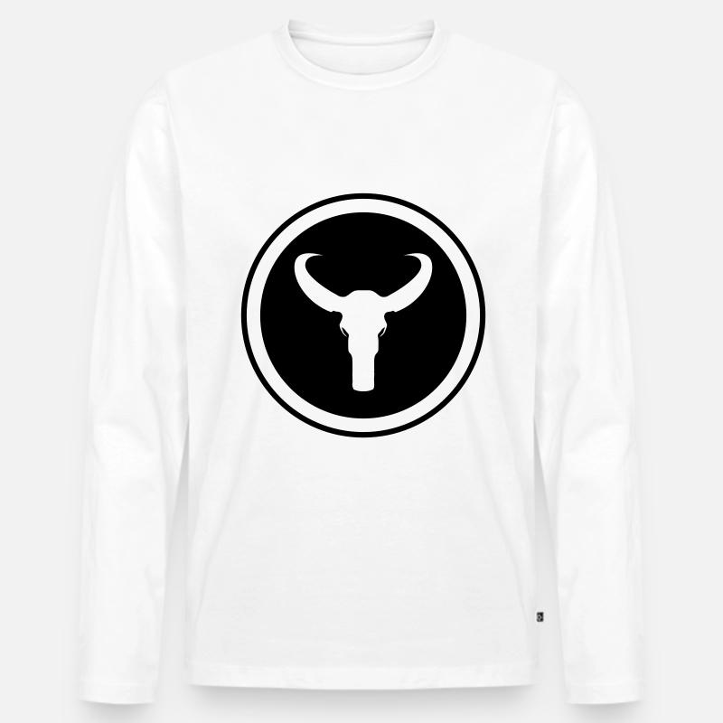 Bulle Skelett - Männer Premium Bio Langarmshirt - Weiß