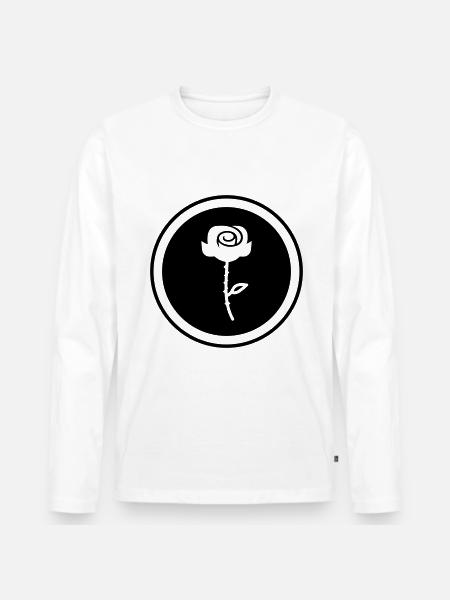 Rose Symbol - Männer Premium Bio Langarmshirt - Weiß