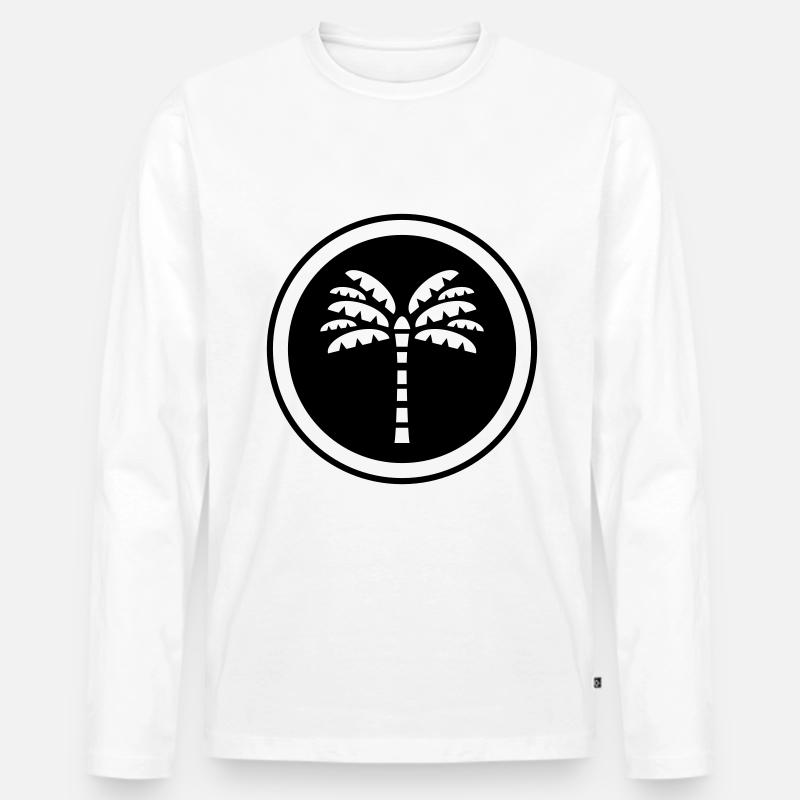 Palm Tree Symbol - Männer Premium Bio Langarmshirt - Weiß