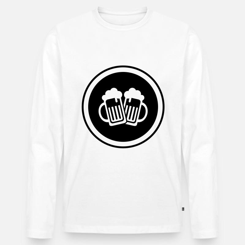Bierglas Symbol - Männer Premium Bio Langarmshirt - Weiß