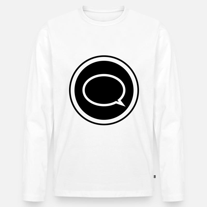 Sprechblase - Männer Premium Bio Langarmshirt - Weiß