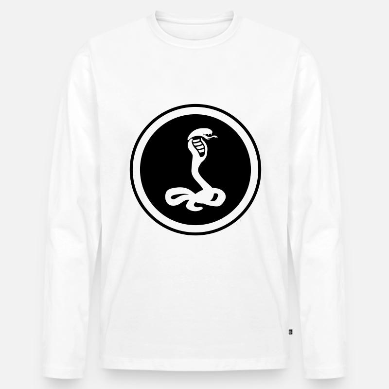 Schlange Kobra - Männer Premium Bio Langarmshirt - Weiß