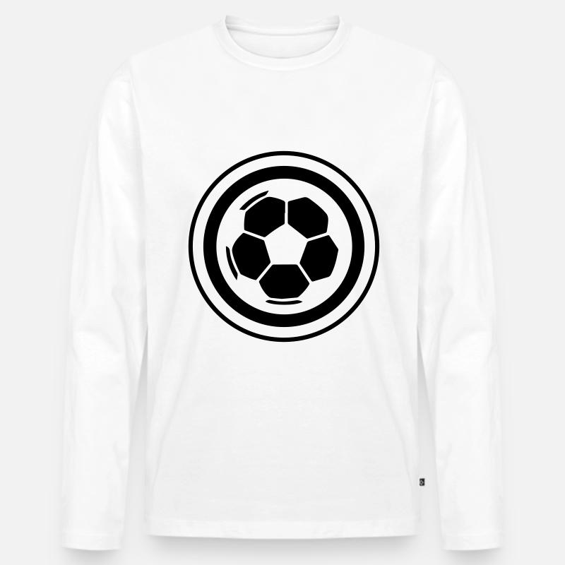 Fussball Symbol - Männer Premium Bio Langarmshirt - Weiß