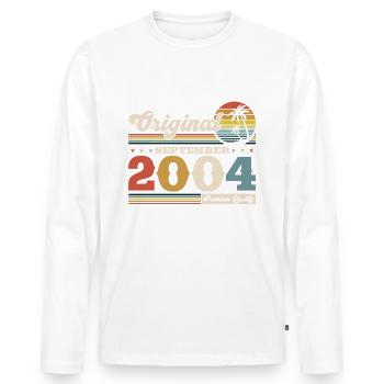 20ème Anniversaire Légende Septembre 2004 Volume 04 - T-shirt manches longues Premium bio Homme - blanc - Devant - Nico (187cm)