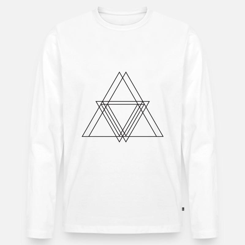 Formen Dreieck Geschenk - Männer Premium Bio Langarmshirt - Weiß