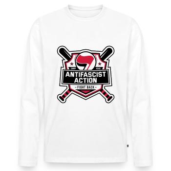 ANTIFA - Action antifasciste (II) - T-shirt manches longues Premium bio Homme - blanc - Devant - Nico (187cm)