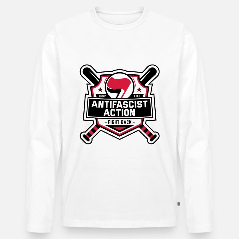 ANTIFA – Antifascist Action (II) - Männer Premium Bio Langarmshirt - Weiß