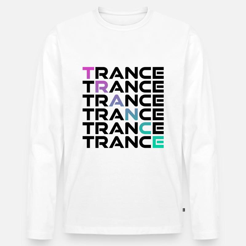 Trance Raver - Männer Premium Bio Langarmshirt - Weiß