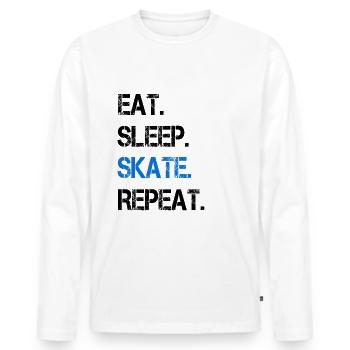 Skate Skater Skaten Skateboard - Männer Premium Bio Langarmshirt - Weiß - Vorne - Nico (187cm)