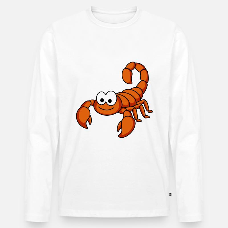 Skorpion Comic Tier - Männer Premium Bio Langarmshirt - Weiß