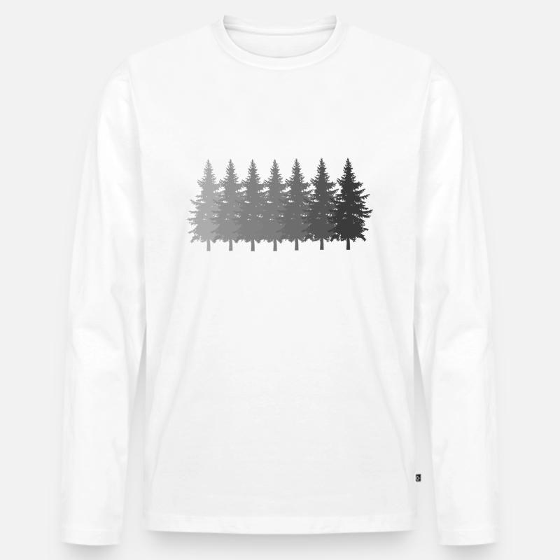 Trees - Männer Premium Bio Langarmshirt - Weiß