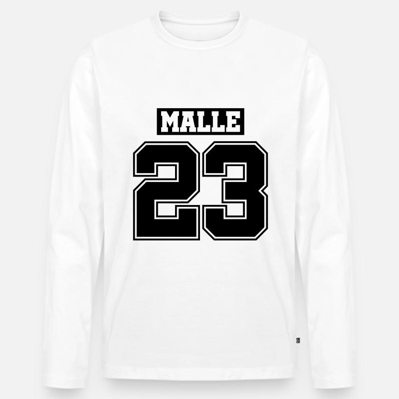 Malle 23 - Männer Premium Bio Langarmshirt - Weiß