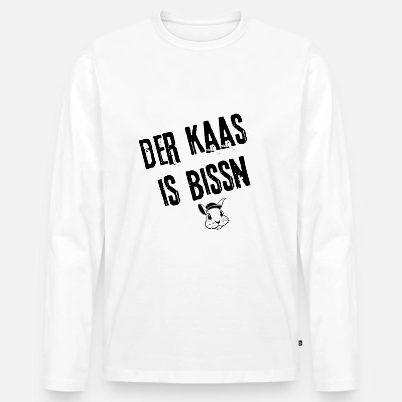 KaasIsBissn_BayerischerDurchblick | Redewendung - Männer Premium Bio Langarmshirt - Weiß