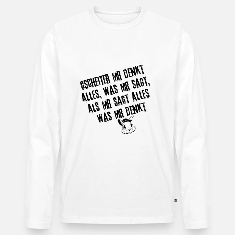 Kluger Kopf | Redewendung - Männer Premium Bio Langarmshirt - Weiß