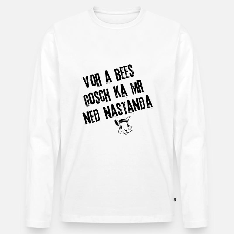 Klare Ansage | Redewendung - Männer Premium Bio Langarmshirt - Weiß