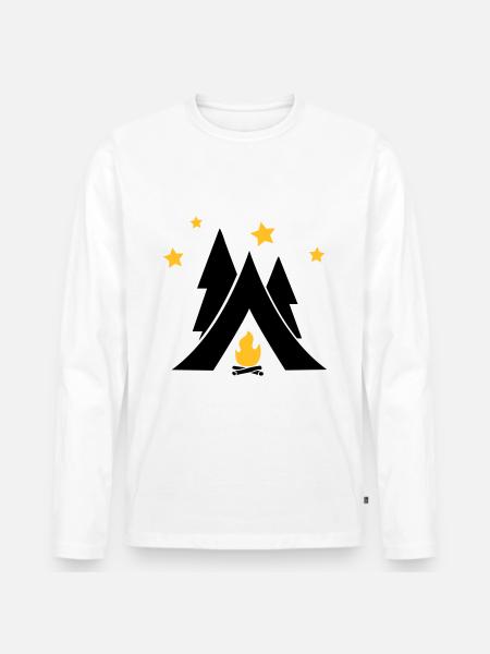 Zelt - Männer Premium Bio Langarmshirt - Weiß