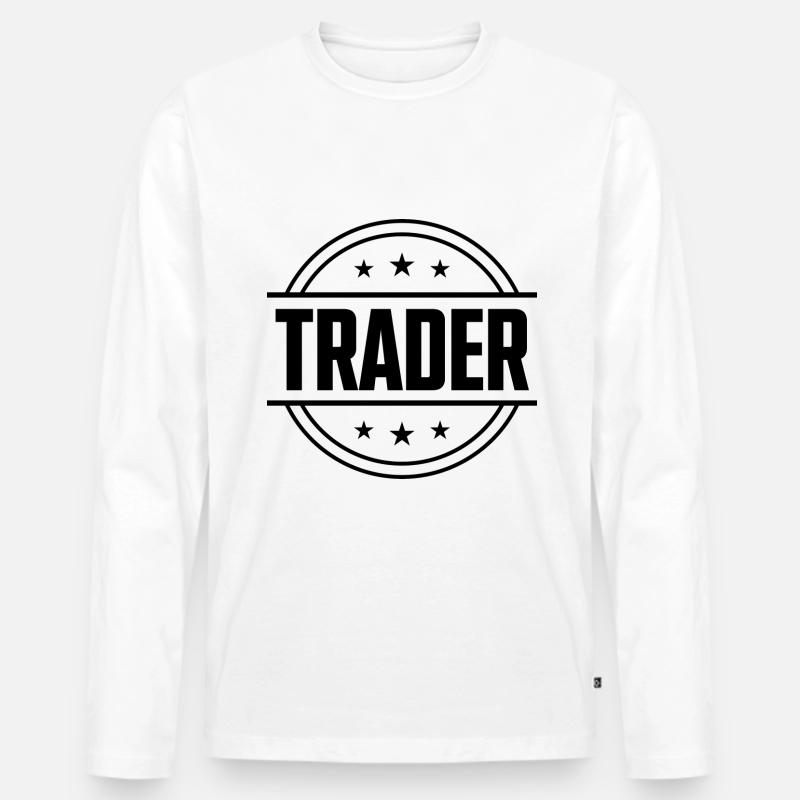 Trader Beruf - Männer Premium Bio Langarmshirt - Weiß