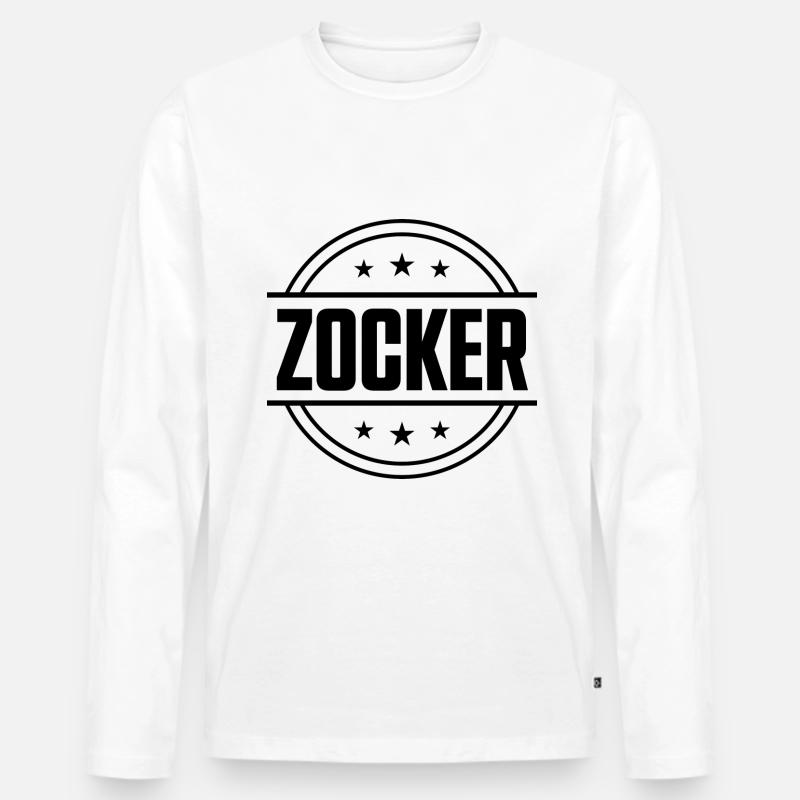 Zocker Gamer - Männer Premium Bio Langarmshirt - Weiß