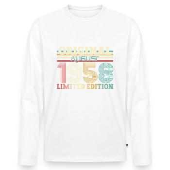 66th Birthday Original August 1958 Born 1958 - Men's Premium Organic Long Sleeve Shirt - white - Front - Nico (187cm)