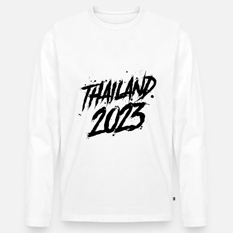 Thailand 2023 - Männer Premium Bio Langarmshirt - Weiß