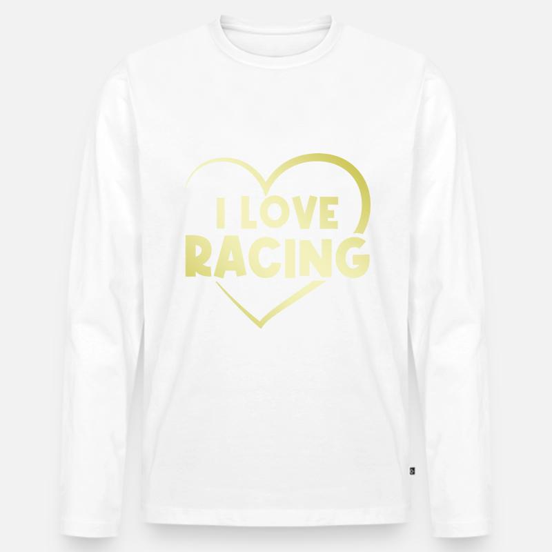 Ich liebe Rennen - Männer Premium Bio Langarmshirt - Weiß