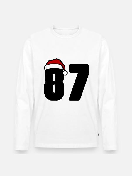 87 Number Christmas - Men's Premium Organic Long Sleeve Shirt - white