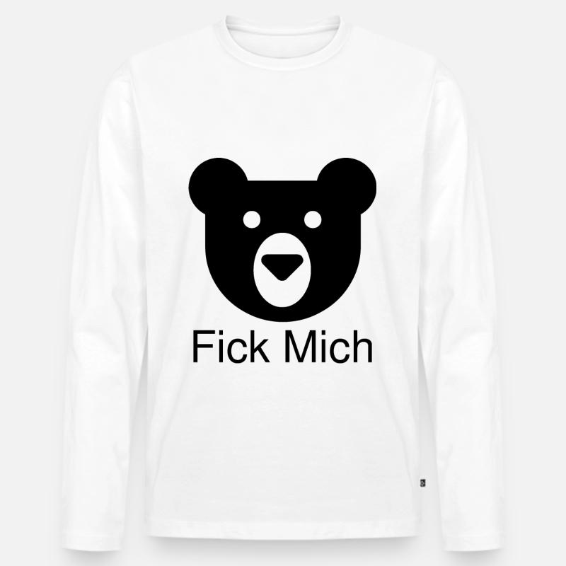 Fick Mich - Männer Premium Bio Langarmshirt - Weiß
