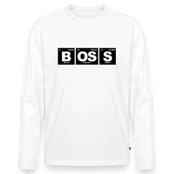 Patron - T-shirt manches longues Premium bio Homme - blanc - Devant - Nico (187cm)